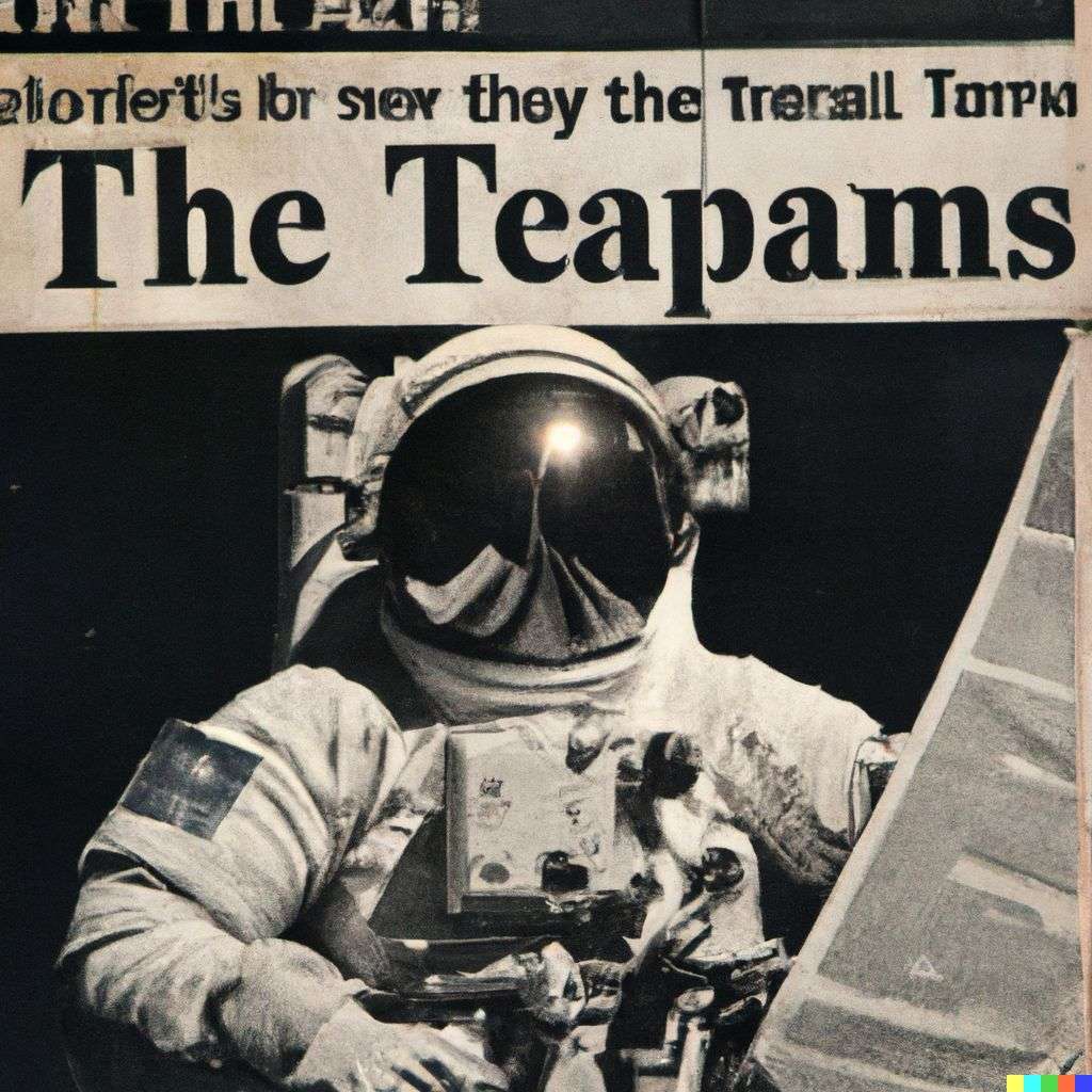 an astronaut, front page of The New York Times, 1980